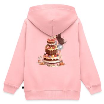 Sweet Celebration The Cake Loving Girl - Kids Premium Organic Zip-up Hoodie - rose - Back - AI Model Kid Female (0cm)