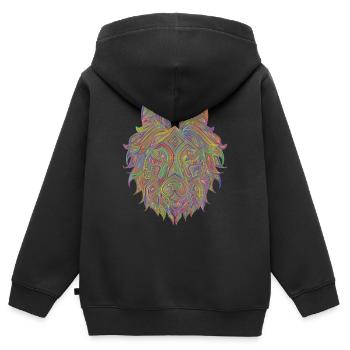 Wolfgang - Kinder Premium Organic Zip Hoodie - Schwarz - Hinten - AI Model Kid Male (0cm)
