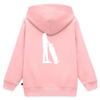 Skater Skateboard Fahrer Skateboardfahrer - Kinder Premium Organic Zip Hoodie - Rosa - Hinten - AI Model Kid Female (0cm)