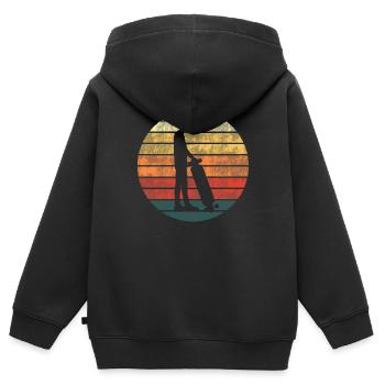 Skater Skateboard Fahrer Skateboardfahrer Retro - Kinder Premium Organic Zip Hoodie - Schwarz - Hinten - AI Model Kid Male (0cm)