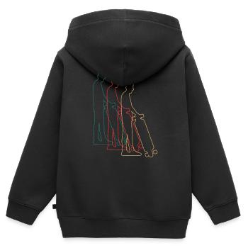 Skater Skateboard Fahrer Skateboardfahrer Retro - Kinder Premium Organic Zip Hoodie - Schwarz - Hinten - AI Model Kid Male (0cm)