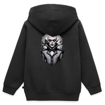 Ein lächelnder Vampir 5 - Kinder Premium Organic Zip Hoodie - Schwarz - Hinten - AI Model Kid Male (0cm)