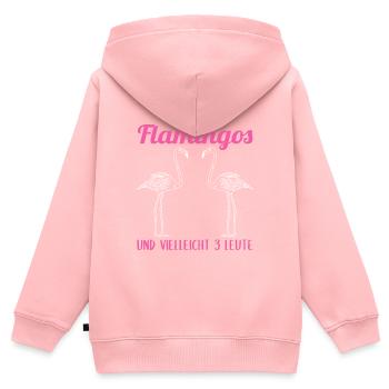 Zwei Flamingos & Humorvoller Spruch Geschenk - Kinder Premium Organic Zip Hoodie - Rosa - Hinten - AI Model Kid Female (0cm)