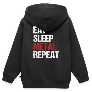 Lebensstil Metal Musik Tagesroutine Geschenk - Kinder Premium Organic Zip Hoodie - Schwarz - Hinten - AI Model Kid Male (0cm)