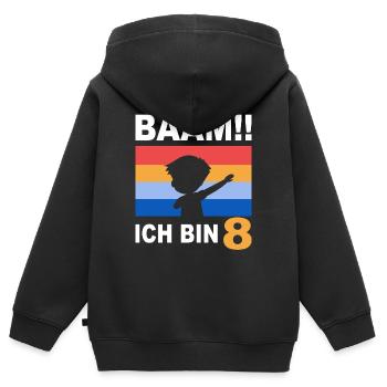 8. Geburtstag Bääm 8 Jahre Geschenk Dabbing - Kinder Premium Organic Zip Hoodie - Schwarz - Hinten - AI Model Kid Male (0cm)