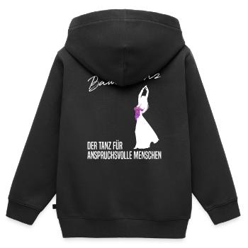 Sinnliche Bewegung - Der anspruchsvolle Bauchtanz - Kinder Premium Organic Zip Hoodie - Schwarz - Hinten - AI Model Kid Male (0cm)