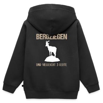 Bergziegenfreund - Kinder Premium Organic Zip Hoodie - Schwarz - Hinten - AI Model Kid Male (0cm)