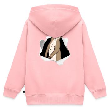Faultier Ausbruch Karton Niedlich Geschenk - Kinder Premium Organic Zip Hoodie - Rosa - Hinten - AI Model Kid Female (0cm)