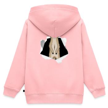 Faultier Ausbruch Karton Niedlich Geschenk - Kinder Premium Organic Zip Hoodie - Rosa - Hinten - AI Model Kid Female (0cm)
