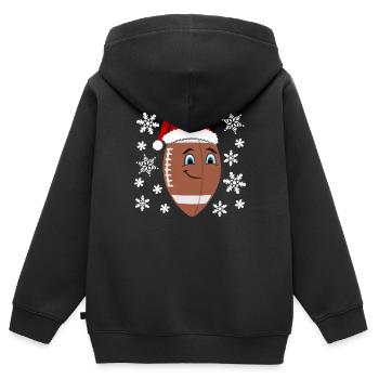 Festlicher Football Weihnachtsmütze - Kinder Premium Organic Zip Hoodie - Schwarz - Hinten - AI Model Kid Male (0cm)