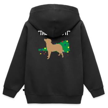 Schuldiger Hund Katzenstreiche Weihnachten - Kinder Premium Organic Zip Hoodie - Schwarz - Hinten - AI Model Kid Male (0cm)