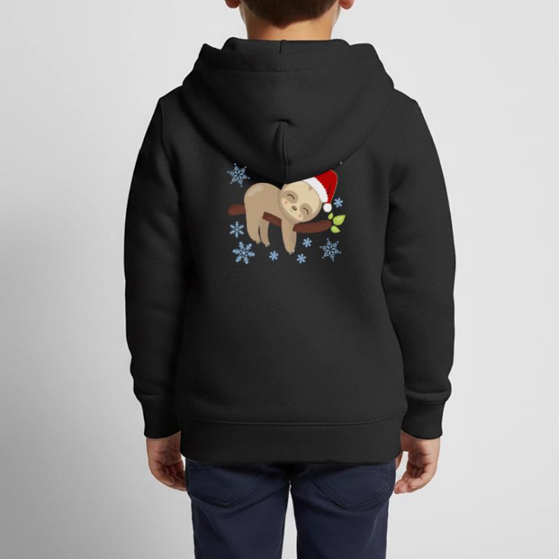 Sloth Christmas Nap Cozy Holidays Kids Premium Organic Zip-up Hoodie