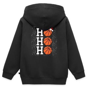 Schneeball trifft Basketball H Weihnachtszauber - Kinder Premium Organic Zip Hoodie - Schwarz - Hinten - AI Model Kid Male (0cm)