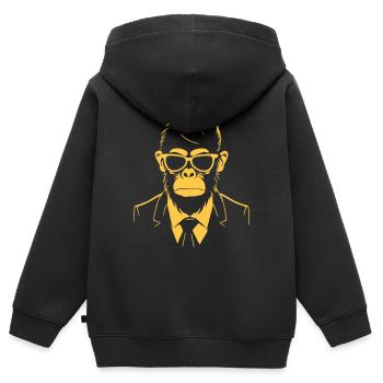 Celebrate Monkey Suit - Kids Premium Organic Zip-up Hoodie - black - Back - AI Model Kid Male (0cm)