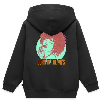 90s Birth Anniversary Icon Style-Conscious Cool - Kids Premium Organic Zip-up Hoodie - black - Back - AI Model Kid Male (0cm)
