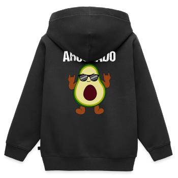 Rocking Avocat Cool Musique Aimant - Sweat Premium à capuche zippé enfant bio - noir - Dos - AI Model Kid Male (0cm)