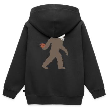 Bigfoot Football Joueur Sport Silhouette - Sweat Premium à capuche zippé enfant bio - noir - Dos - AI Model Kid Male (0cm)