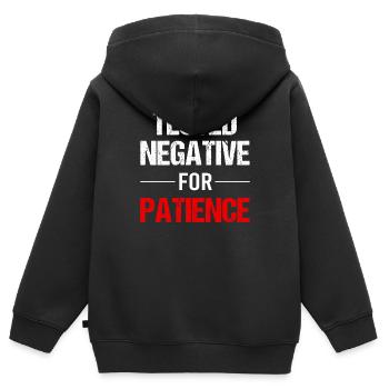 La patience - une vertu de force - Sweat Premium à capuche zippé enfant bio - noir - Dos - AI Model Kid Male (0cm)