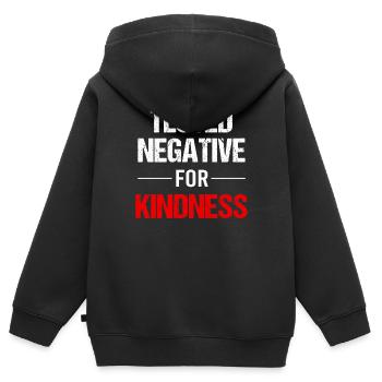 Freundlichkeit - Wärme des Herzens - Kinder Premium Organic Zip Hoodie - Schwarz - Hinten - AI Model Kid Male (0cm)