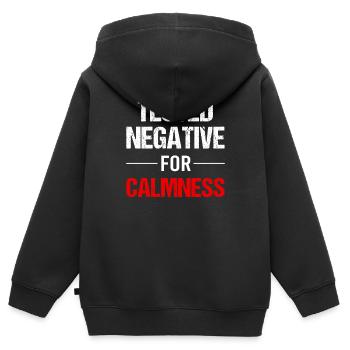 Tranquillité - équilibre pour l’âme - Sweat Premium à capuche zippé enfant bio - noir - Dos - AI Model Kid Male (0cm)