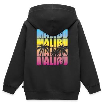 Malibu Sommer Vibes Tropenflair - Kinder Premium Organic Zip Hoodie - Schwarz - Hinten - AI Model Kid Male (0cm)