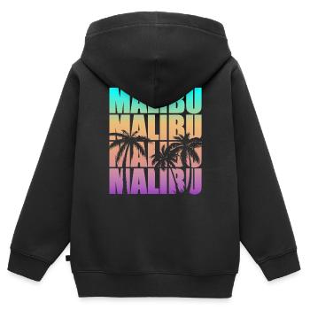 Malibu Sommer Vibes Tropenflair - Kinder Premium Organic Zip Hoodie - Schwarz - Hinten - AI Model Kid Male (0cm)