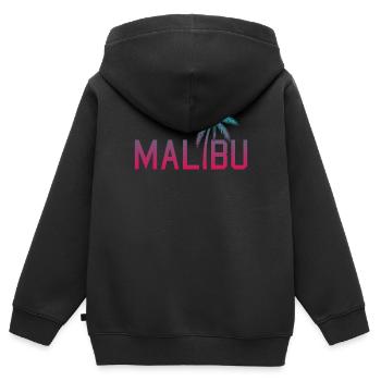 Neon Malibu Palme Retro Style - Kinder Premium Organic Zip Hoodie - Schwarz - Hinten - AI Model Kid Male (0cm)