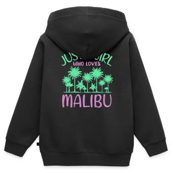 Malibu Palmentraum Mädchen Paradies - Kinder Premium Organic Zip Hoodie - Schwarz - Hinten - AI Model Kid Male (0cm)