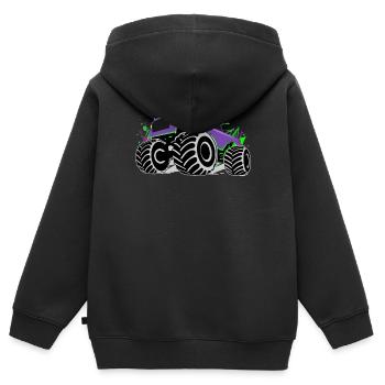 Grunge Monstertruck Action Geschenkidee - Kinder Premium Organic Zip Hoodie - Schwarz - Hinten - AI Model Kid Male (0cm)