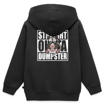 Nachtaktives Opossum mit Sonnenbrille - Kinder Premium Organic Zip Hoodie - Schwarz - Hinten - AI Model Kid Male (0cm)