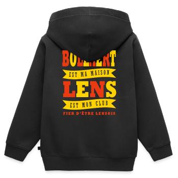 Lens supporter lensois football lens - Sweat Premium à capuche zippé enfant bio - noir - Dos - AI Model Kid Male (0cm)