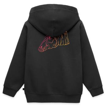 Cadeau d’Art de géométrie Dino néon - Sweat Premium à capuche zippé enfant bio - noir - Dos - AI Model Kid Male (0cm)