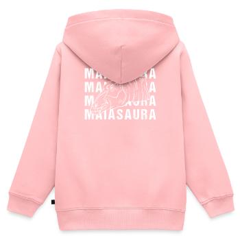 Maiasaura Wortkunst Design Retro Stil - Kinder Premium Organic Zip Hoodie - Rosa - Hinten - AI Model Kid Female (0cm)