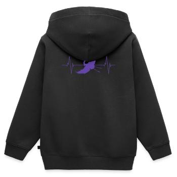 Crane Silhouette Heartbeat Bird Lover - Kids Premium Organic Zip-up Hoodie - black - Back - AI Model Kid Male (0cm)