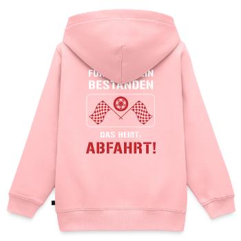Führerschein Bestanden: ABFAHRT! - Kinder Premium Organic Zip Hoodie - Rosa - Hinten - AI Model Kid Female (0cm)