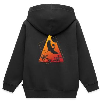 Grue Origami Géométrie Créativité - Sweat Premium à capuche zippé enfant bio - noir - Dos - AI Model Kid Male (0cm)