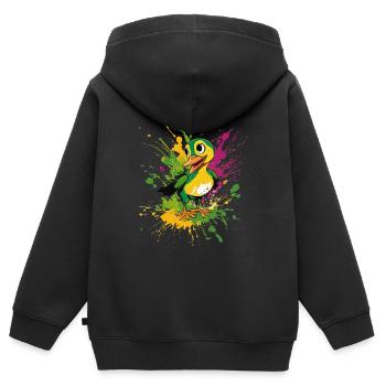 Fröhlichen Entlein - Kinder Premium Organic Zip Hoodie - Schwarz - Hinten - AI Model Kid Male (0cm)
