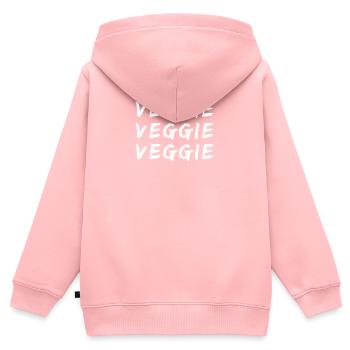 Veggie Dreifach - Grün Leben - Kinder Premium Organic Zip Hoodie - Rosa - Hinten - AI Model Kid Female (0cm)