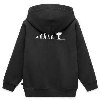 Evolution Biathlon-Athlet - Kinder Premium Organic Zip Hoodie - Schwarz - Hinten - AI Model Kid Male (0cm)