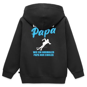 Eisschnelllauf Papa Cool Geschenk - Kinder Premium Organic Zip Hoodie - Schwarz - Hinten - AI Model Kid Male (0cm)