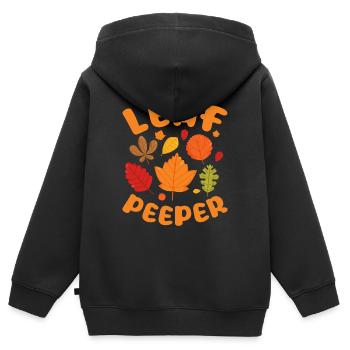 Leaf Peeper feuilles d’automne Collector Leaf Peeping - Sweat Premium à capuche zippé enfant bio - noir - Dos - AI Model Kid Male (0cm)