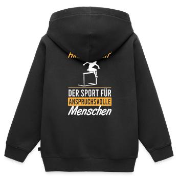 Parcours d’obstacles Elite - Seulement pour les meilleurs - Sweat Premium à capuche zippé enfant bio - noir - Dos - AI Model Kid Male (0cm)
