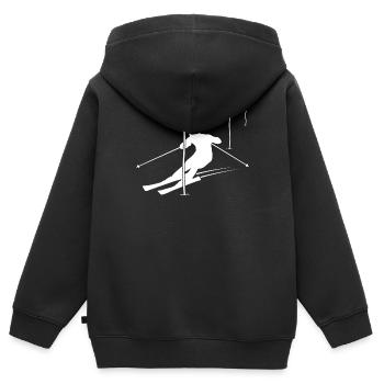 Cadeau de champion de slalom - Sweat Premium à capuche zippé enfant bio - noir - Dos - AI Model Kid Male (0cm)