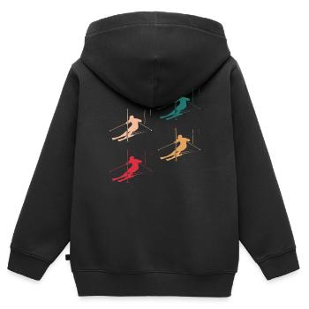 Slalom-Meisterschaft - Kinder Premium Organic Zip Hoodie - Schwarz - Hinten - AI Model Kid Male (0cm)