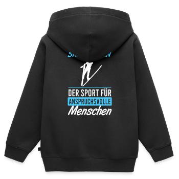 Un bond en avant pour les connaisseurs - Sweat Premium à capuche zippé enfant bio - noir - Dos - AI Model Kid Male (0cm)