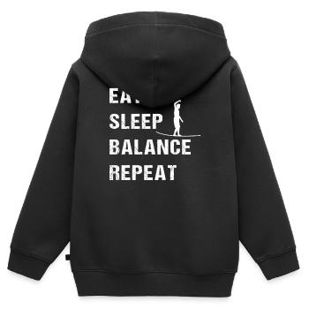 Maîtriser l’équilibre du quotidien - Sweat Premium à capuche zippé enfant bio - noir - Dos - AI Model Kid Male (0cm)