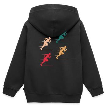 Colorful Sprinter Action Gift - Kids Premium Organic Zip-up Hoodie - black - Back - AI Model Kid Male (0cm)