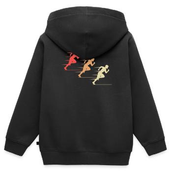 Colorful Sprinter Action Gift - Kids Premium Organic Zip-up Hoodie - black - Back - AI Model Kid Male (0cm)