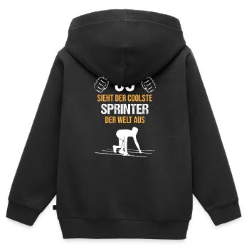 Top Sprinter - Coolness pur - Kinder Premium Organic Zip Hoodie - Schwarz - Hinten - AI Model Kid Male (0cm)