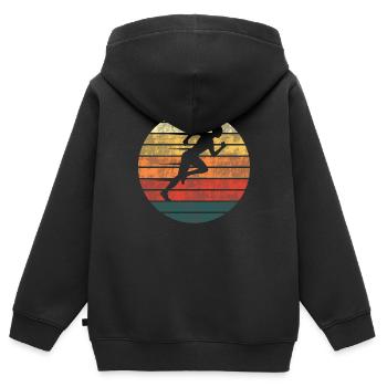 Sonnenlauf - Eleganz in Bewegung - Kinder Premium Organic Zip Hoodie - Schwarz - Hinten - AI Model Kid Male (0cm)
